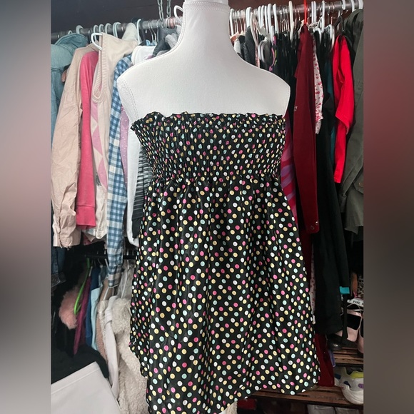 strapless polka dot mini dress - Picture 2 of 3